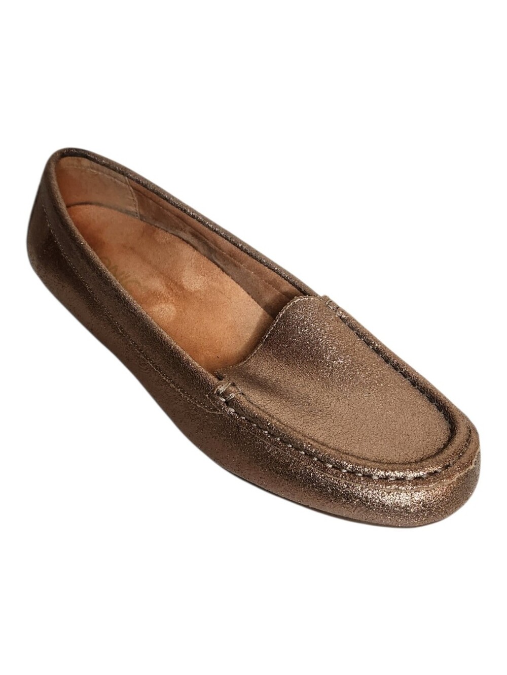Vionic Debbie Metallic Leather Loafer Bronze Size 8.5